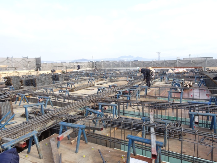 屋上梁の配筋状況