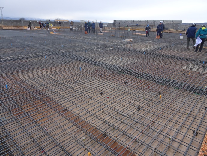 屋上スラブの配筋状況