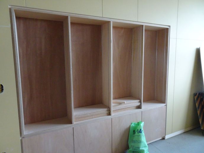 1階の施工状況（みんなの学び場）