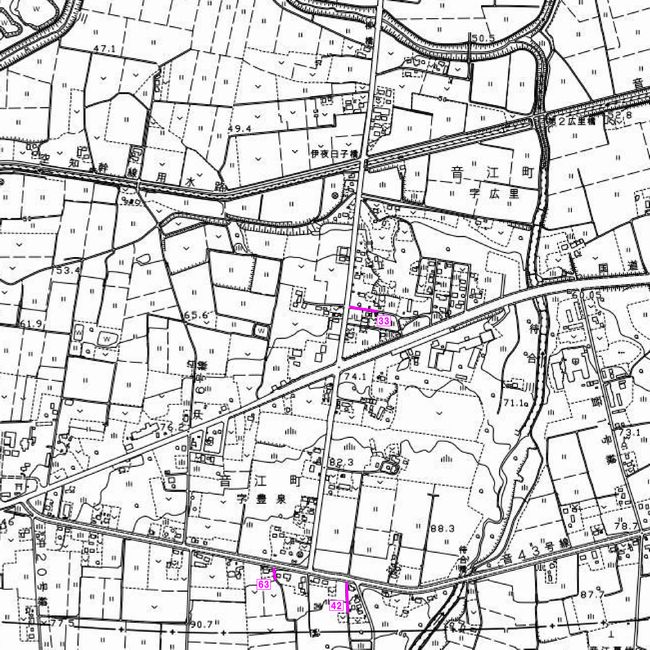 指定道路 豊泉地区位置図