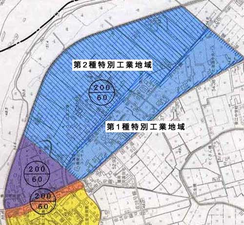 特別工業地区の地図