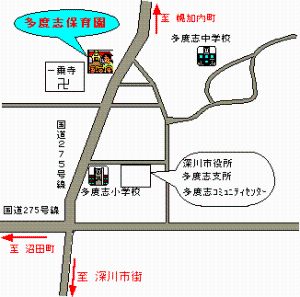 たどし認定こども園かっぜこ所在図