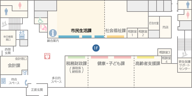 市民生活課の案内図