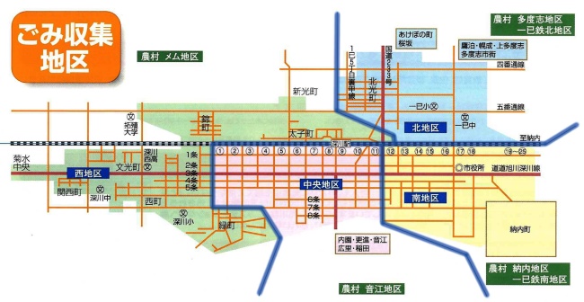 ごみ収集地区の図