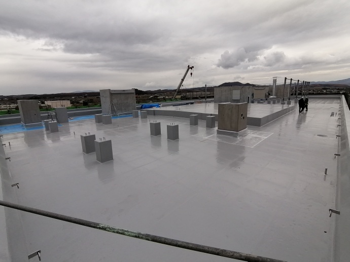 屋上防水の施工状況