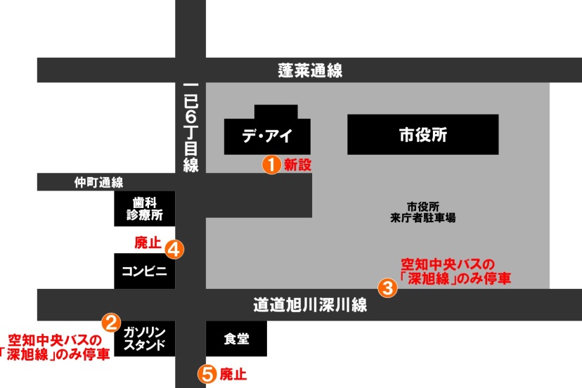 市役所周辺バス乗場の変更