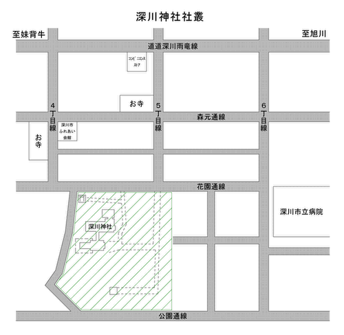 深川神社社叢の位置図