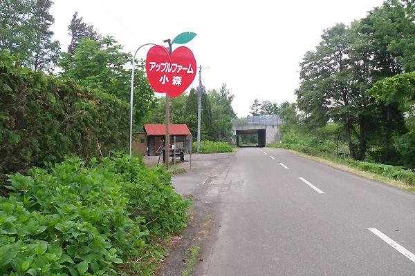 リンゴの形をした看板の写真