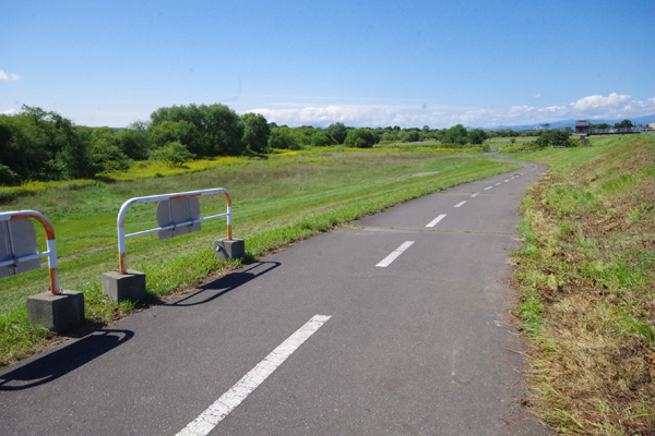 自転車道と付近の写真